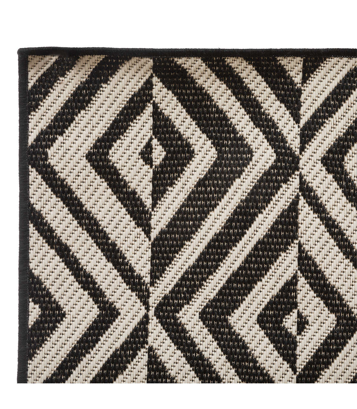 Tapis décoratif noir pour extérieur ou intérieur en polypropylène 150 x 230 cm