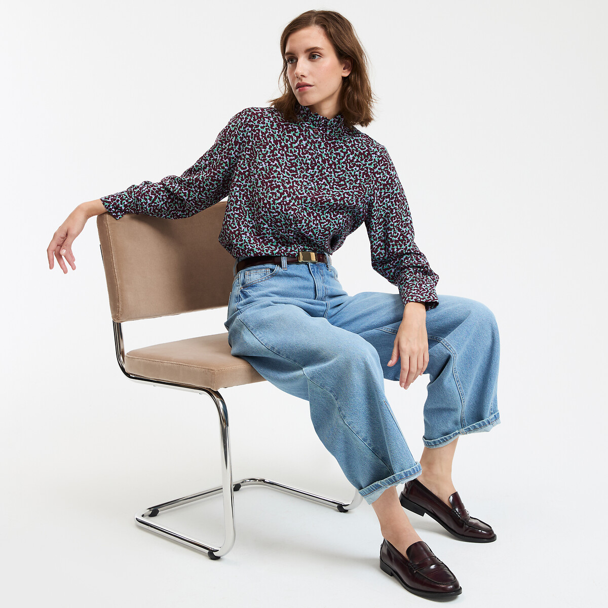 COLEÇÃO LA REDOUTE<br>Camisa de mangas compridas com gola vitoriana