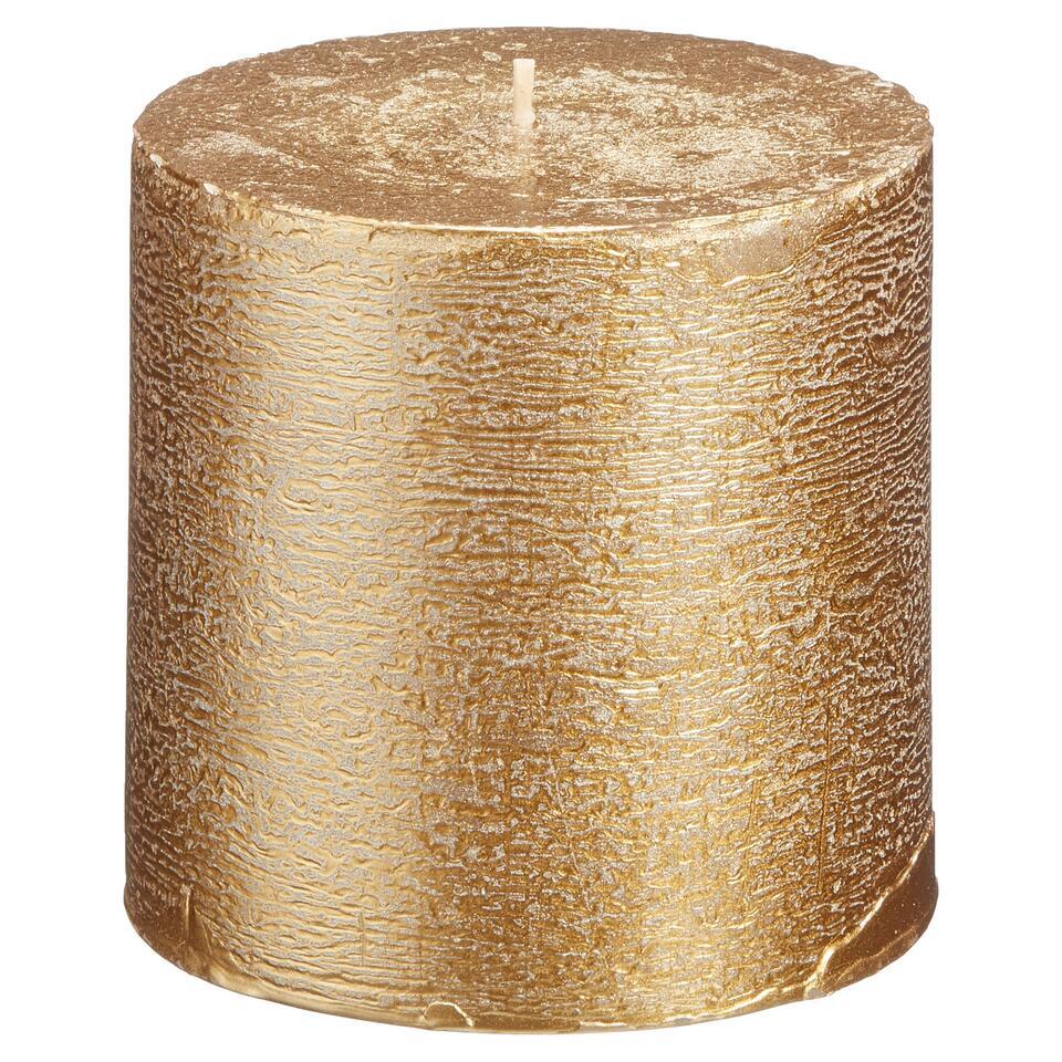 Kaars Rustiek Goud 10x10 cm