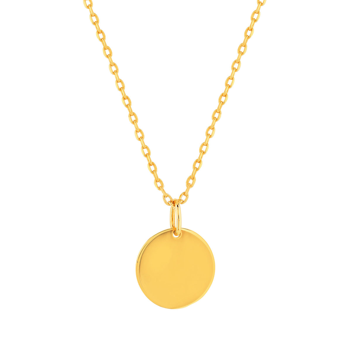 Collier plaqué or jaune médaille 48 cm