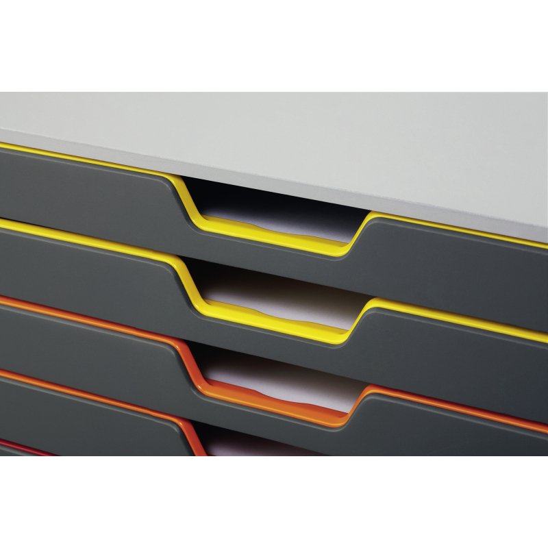 Module de classement Durable Varicolor® 10 tiroirs liseré de couleur