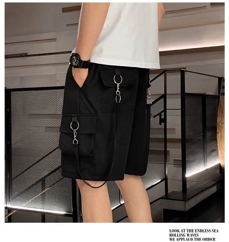 Urtishia - Mid Rise Plain Cargo Shorts