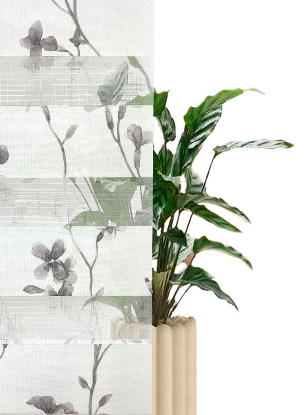 my home Doppelrollo »MINNA« Lichtschutz Sichtschutz ohne Bohren freihängend mit Floralem Design NEUHEIT!