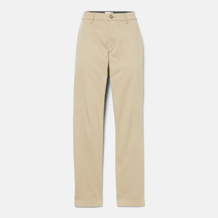 Pantalon chino en sergé extensible pour homme en beige