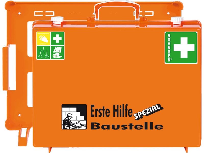 SÖHNGEN Erste-Hilfe-Set SPEZIAL MT-CD, DIN 13157, Baustelle Erste-Hilfe-Koffer inklusive Wandhalterung