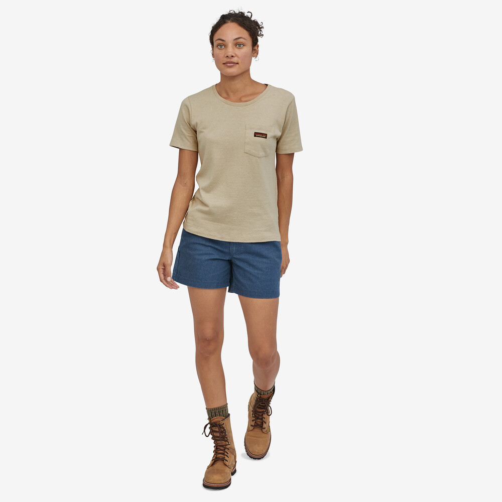 Damen-Arbeits-T-Shirt mit Tasche