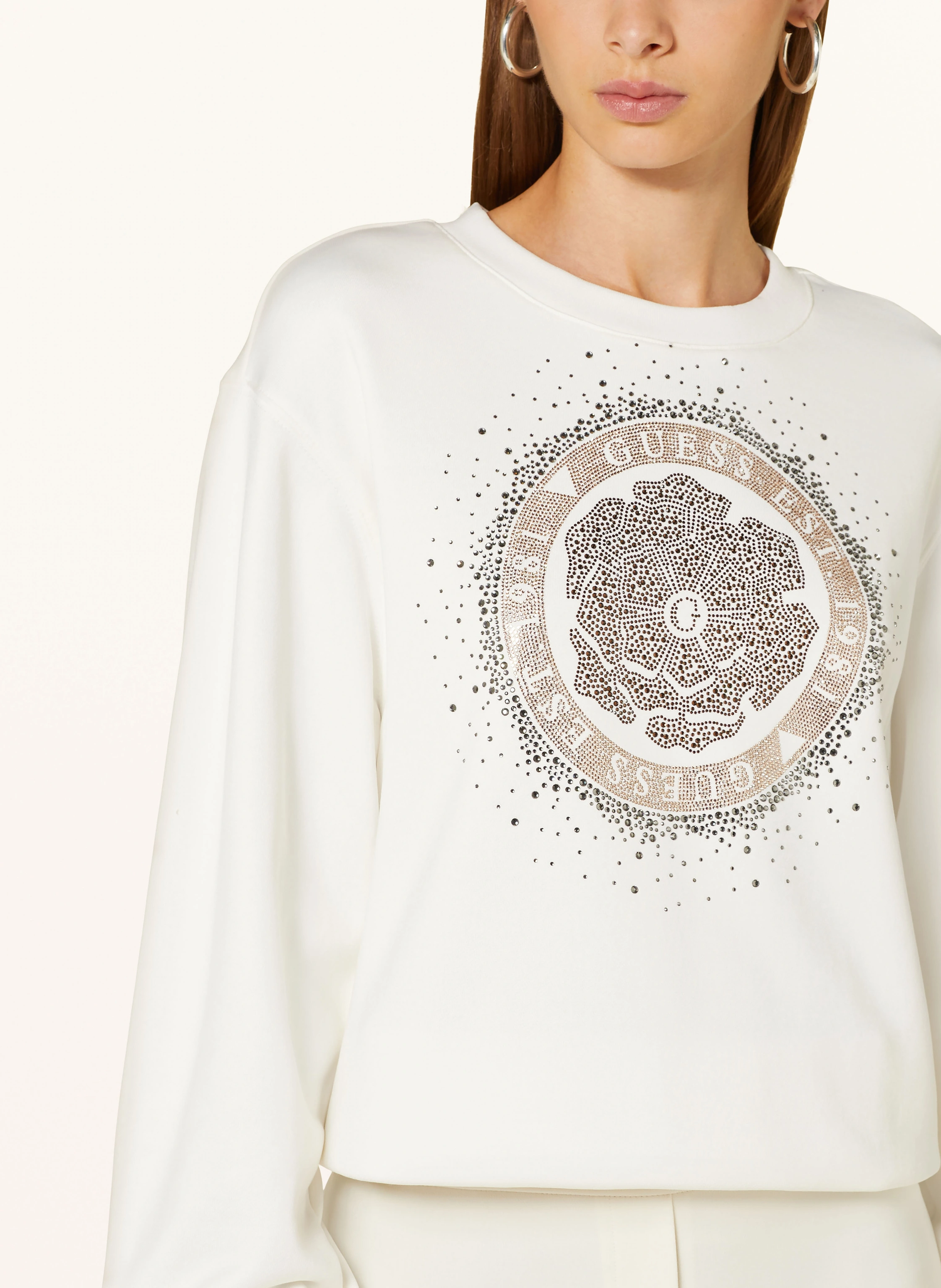 GUESS Sweatshirt mit Schmucksteinen