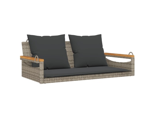VIDAXL - Balancelle avec coussins gris 109x62x40 cm résine tressée