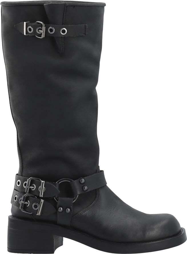 Bianco BIAHARPER Bikerboot Pull Up Leather Black