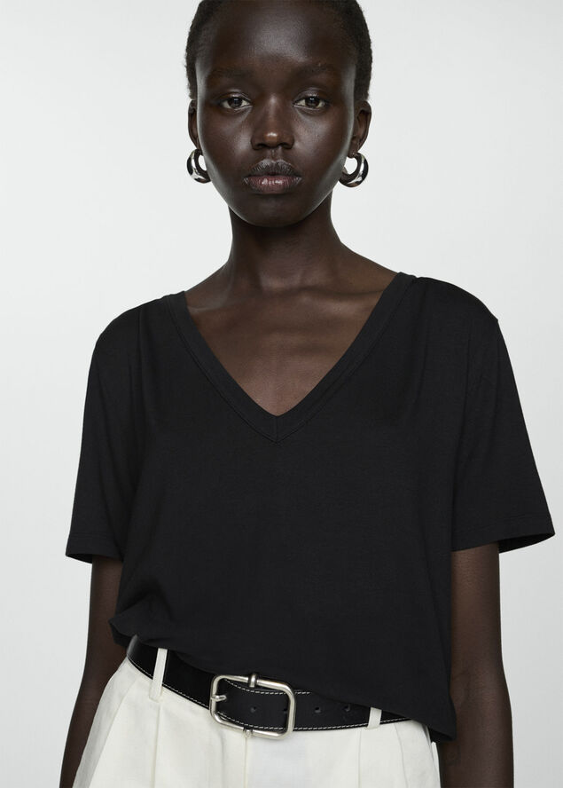 MANGO Short sleeve t-shirt Black