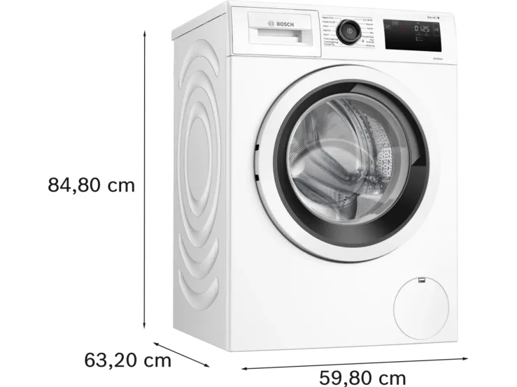 Bosch Serie | 6 WAU28RHISN - Vaskemaskine - Niche - bredde: 60 cm - højde: 85 cm - frontbetjening - 63 liter - 9 kg - 1400 rpm - hvid