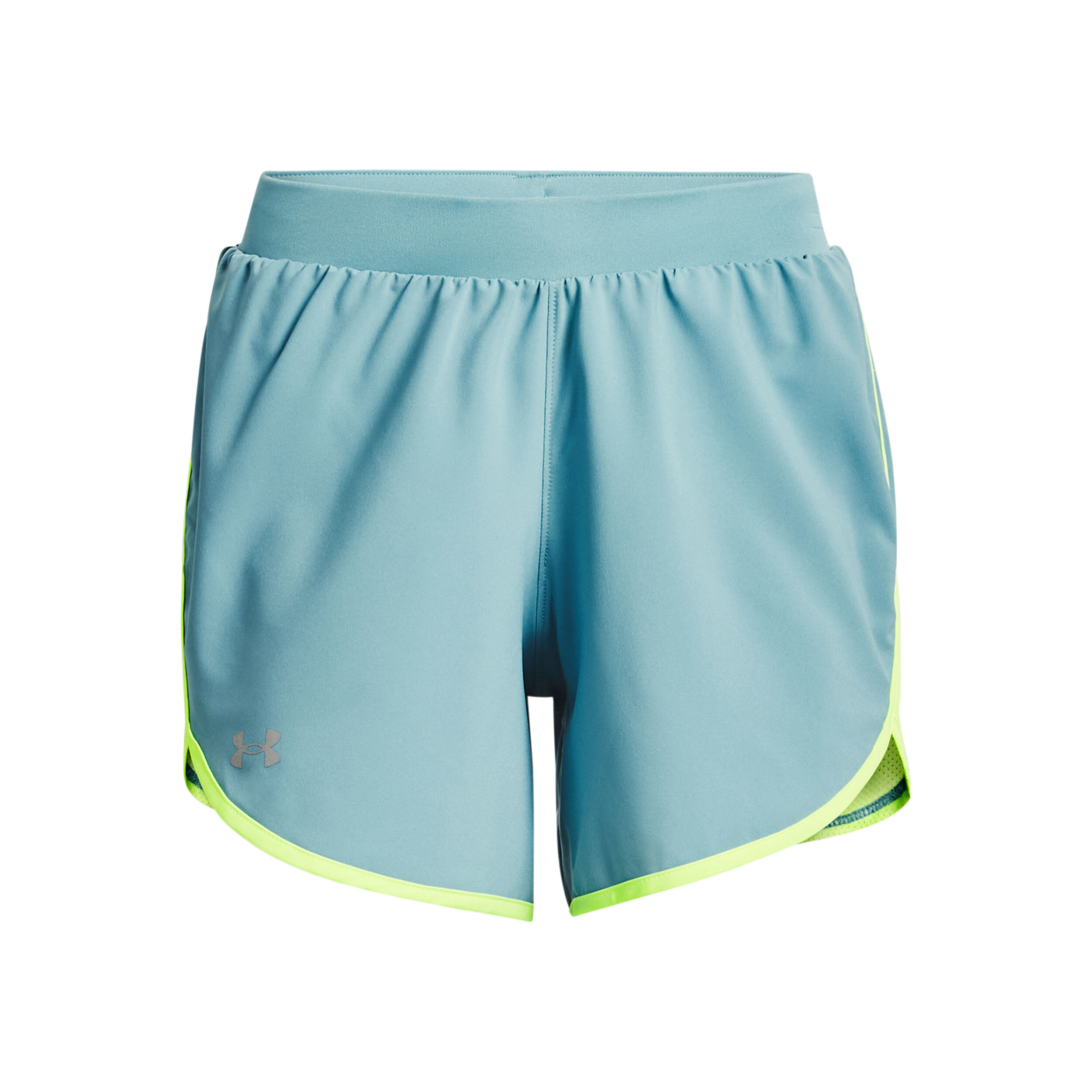 Under Armour Fly By Elite 5in Shorts Femmes - Bleu Clair , Jaunes Fluo