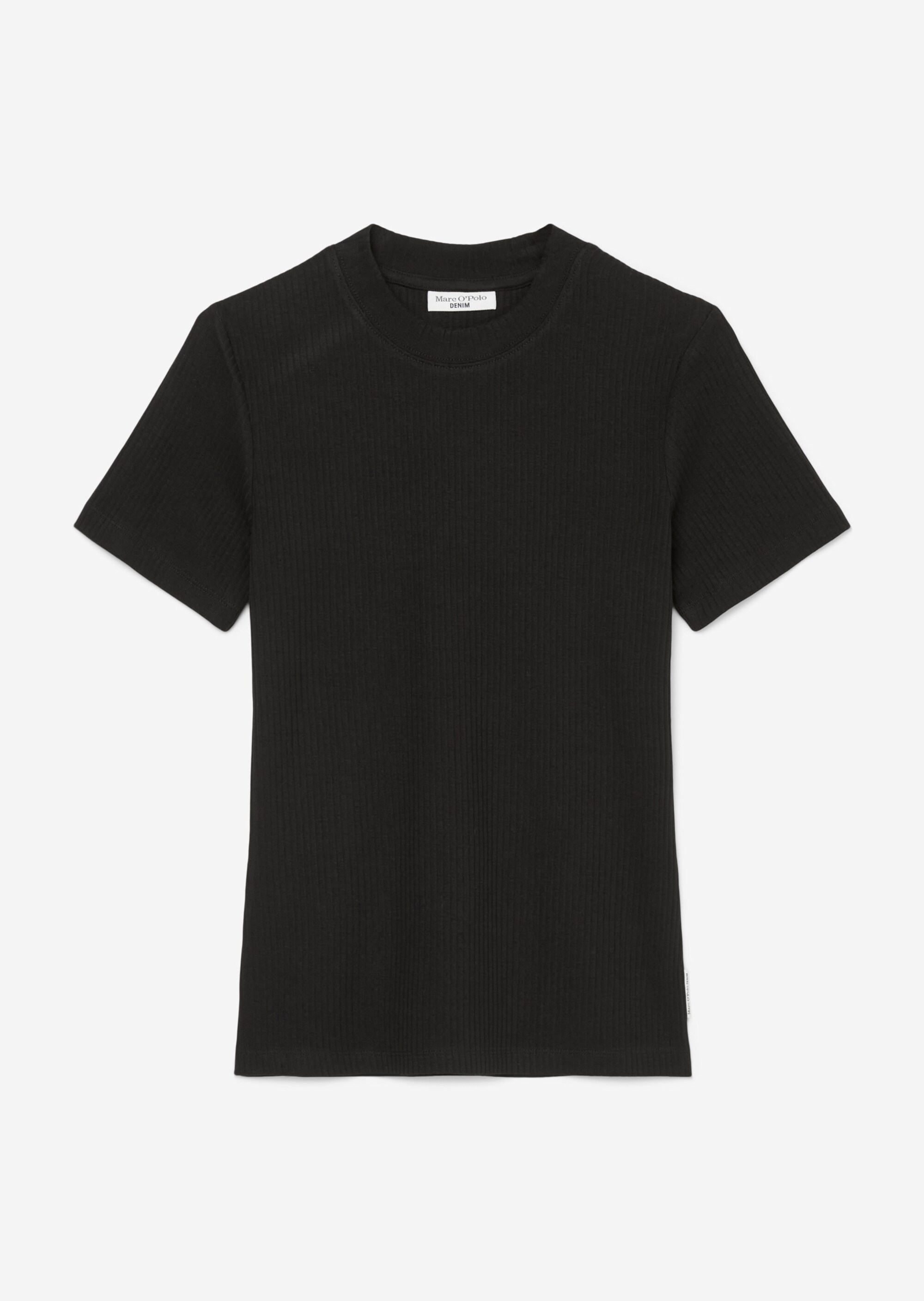 Ripp-Jersey-T-Shirt aus elastischem Bio-Baumwolle-Mix