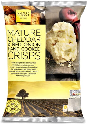 Marks & Spencer Hand Cooked Mature Cheddar Cheese & Red Onion Crisps