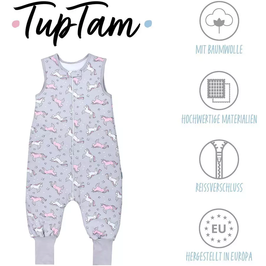 TupTam Winter Babyschlafsack mit Beinen 2,5 Tog graurosa