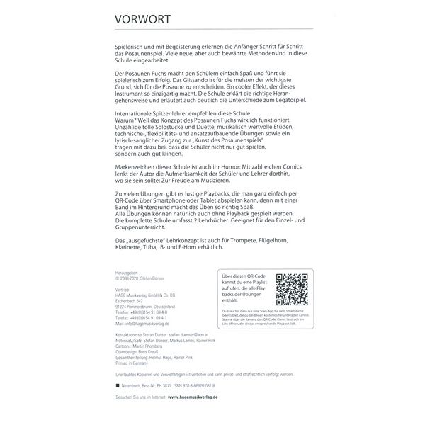Hage Musikverlag Posaunen Fuchs 1