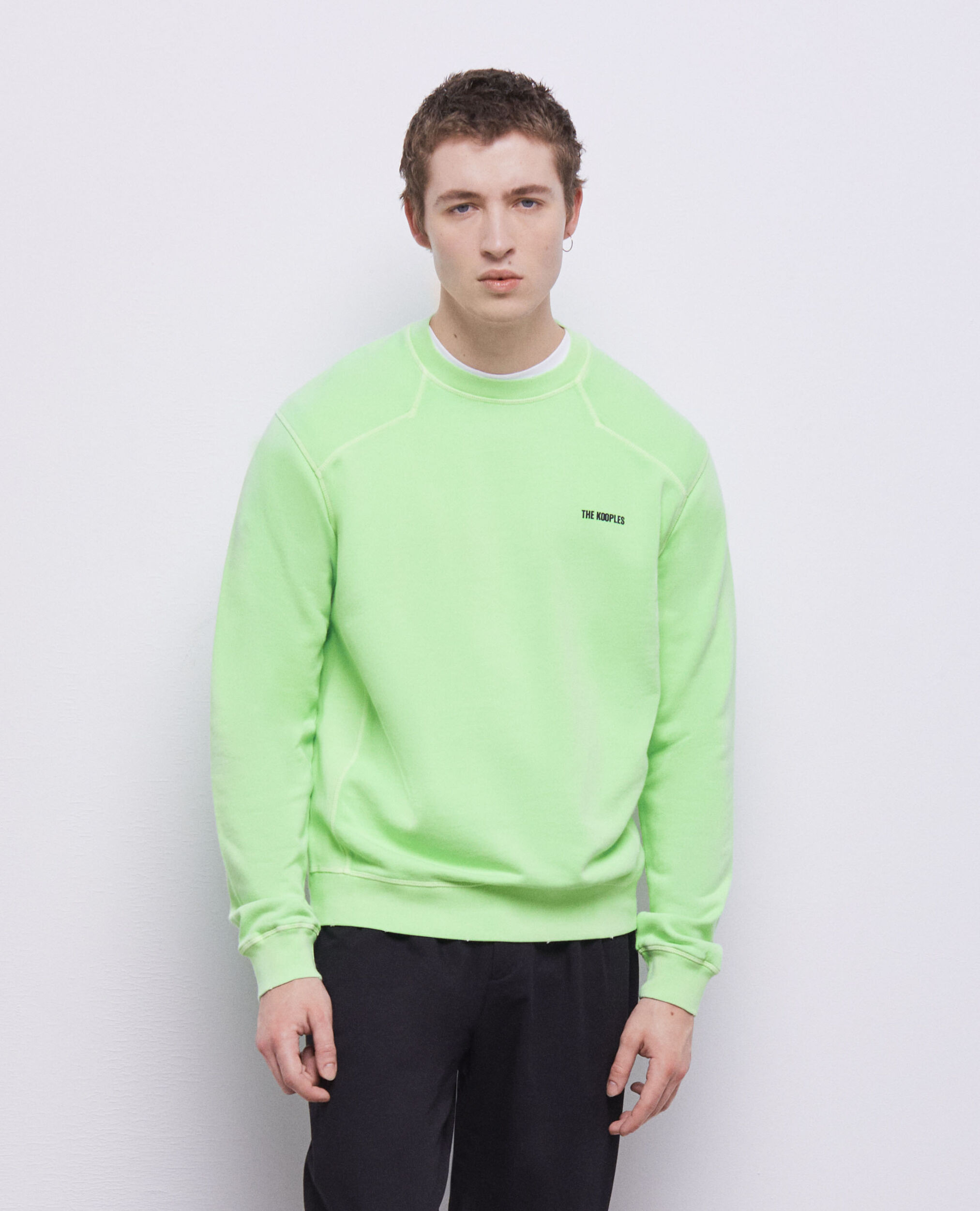 Sweatshirt vert fluo avec logo