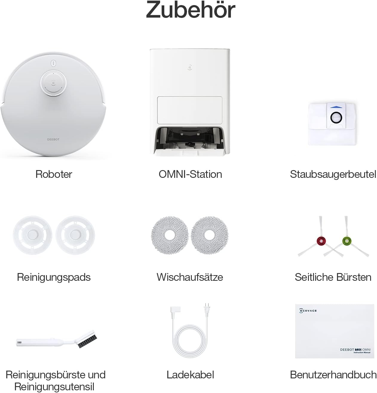 ECOVACS DEEBOT T20 Omni 6000Pa Saugroboter, Auto-Mopp-Hebefunktion, Heißwasser-Mopp-Wäsche und Mopp-Trocknung, selbstentleerend, rotierende Wischpads