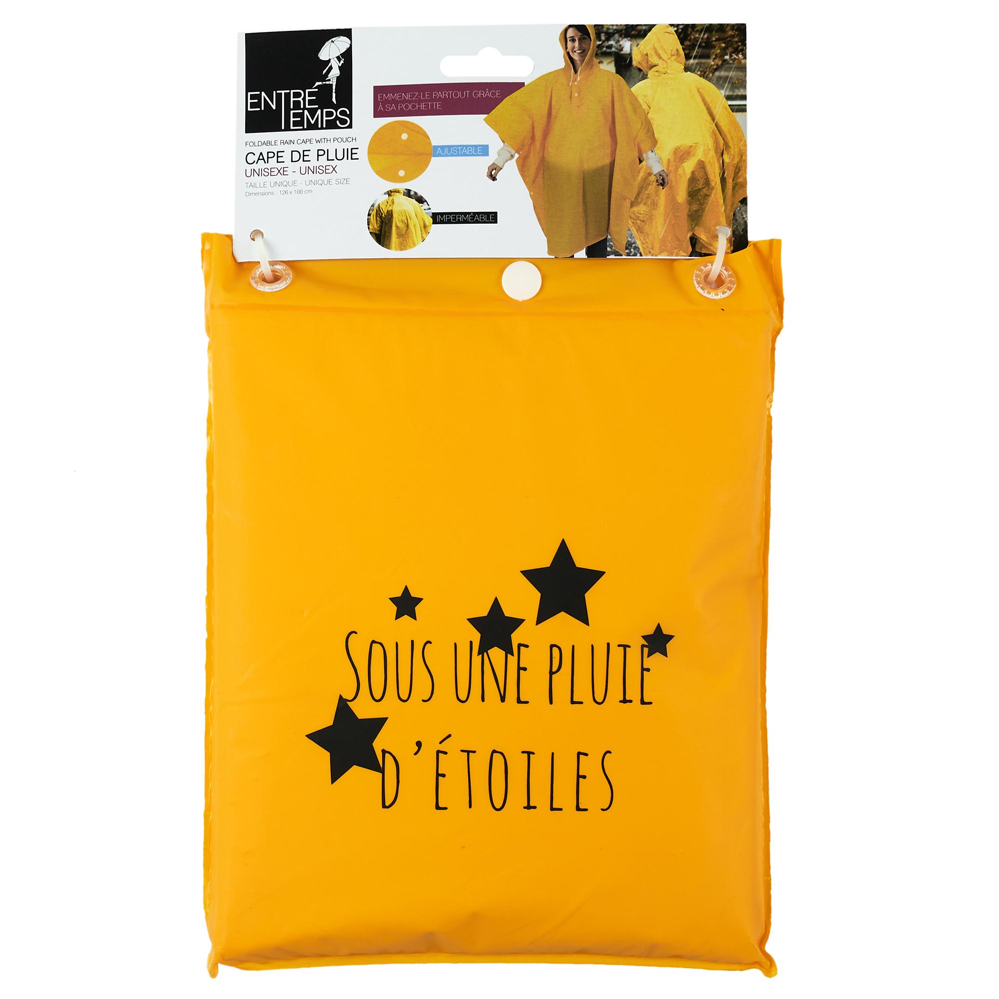 CAPE DE PLUIE PLIABLE AVEC POCHETTE 126X100CM