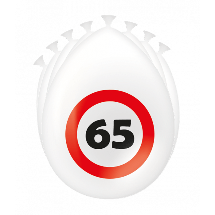 65 Jaar Ballonnen Verkeersbord 30cm