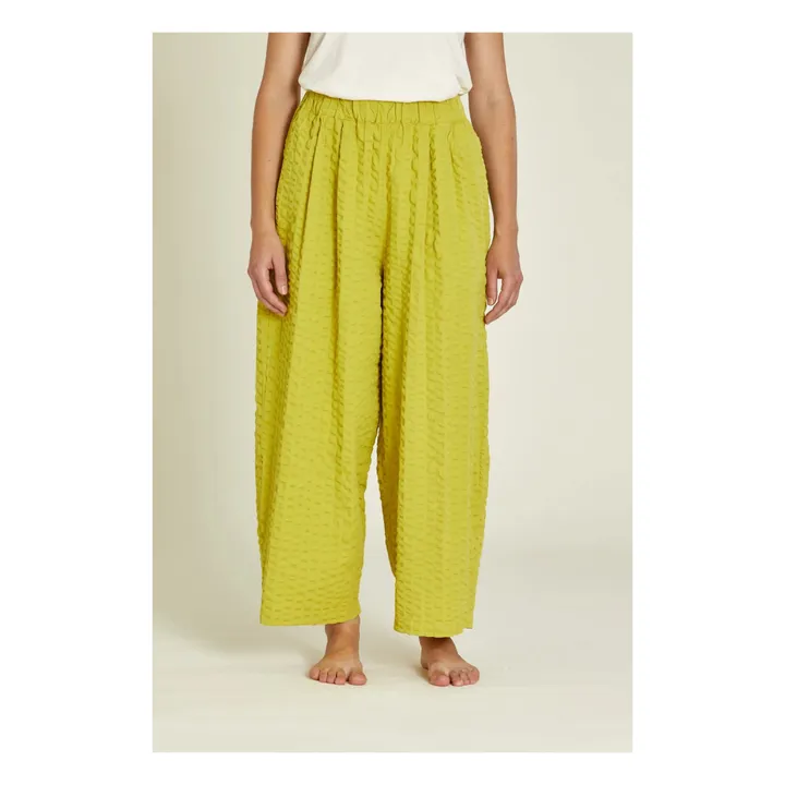 Black Crane Pantalon Large Seersucker | Curcuma