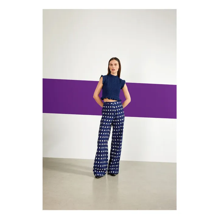 Maria de la Orden Pantalon Love Ikat | Bleu marine