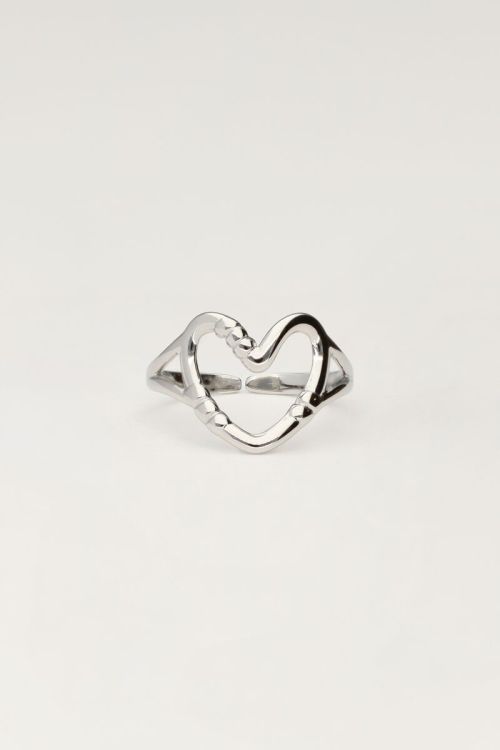 Statement ring met open hart