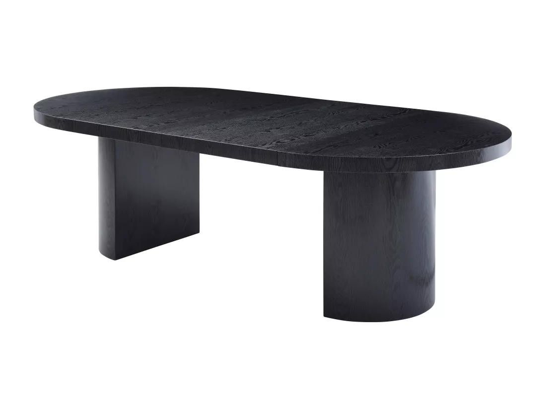 Table à manger extensible 4 à 12 personnes en MDF - Noir - SIDRINA