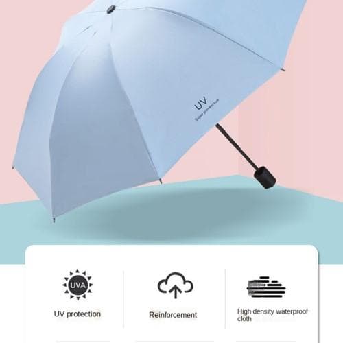 Anti-UV-paraply bærbar sammenleggbar regnautomatisk åpning/marineblå