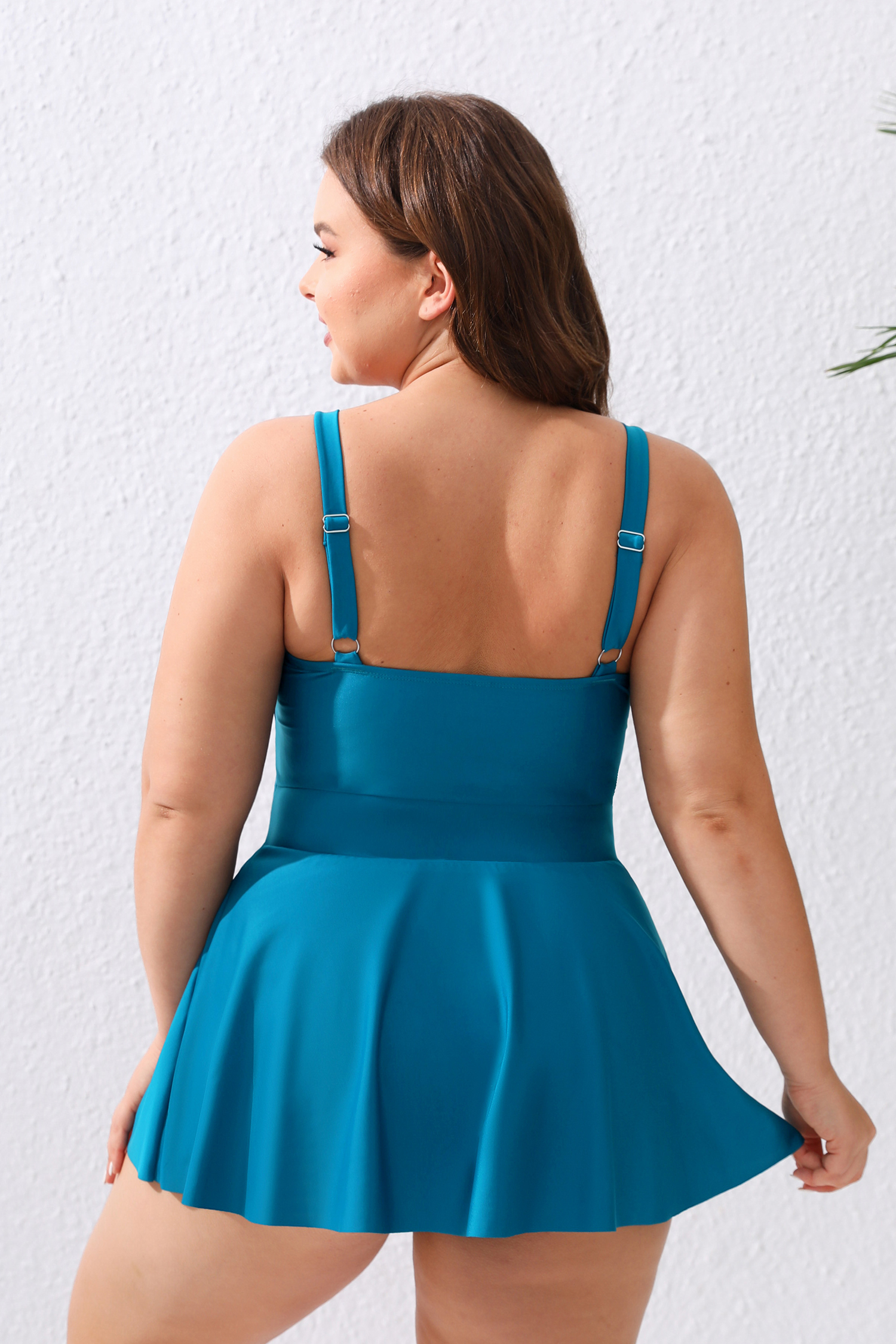 Robe de bain ventre plat à grande taille avec volants