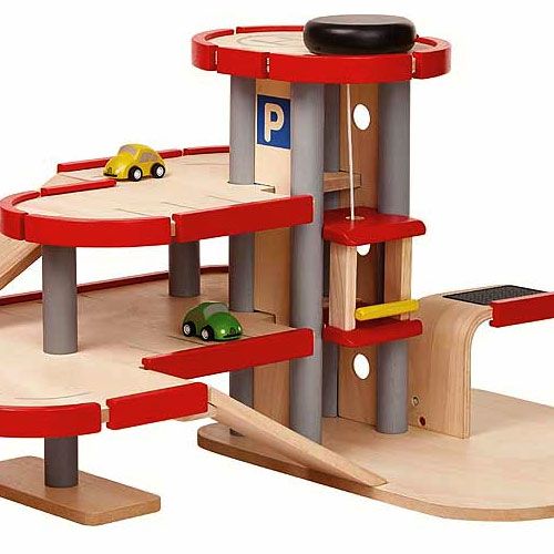 Plan toys parkeergarage met 2 autootjes
