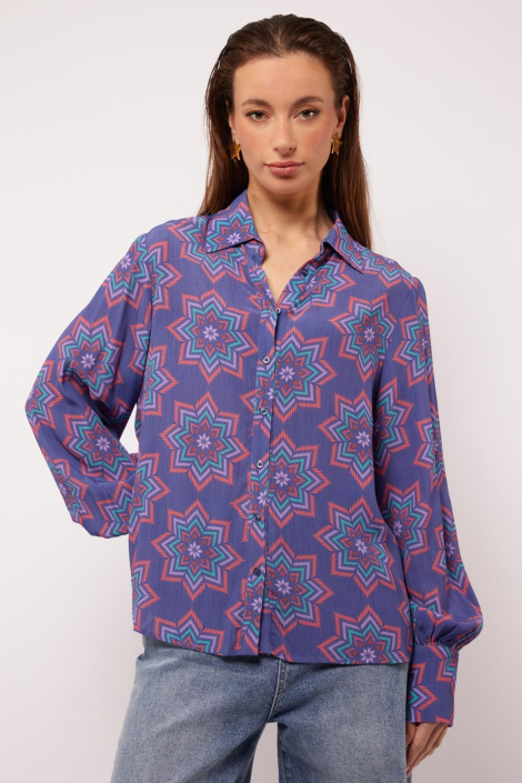 Fluresk paarse dames blouse
