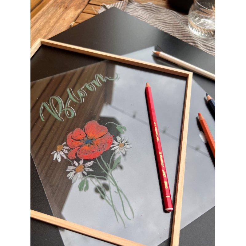 Crayon couleur stabilo all mine grasse adapte toutes surfaces aquarellable finition tete trempee coloris bleu
