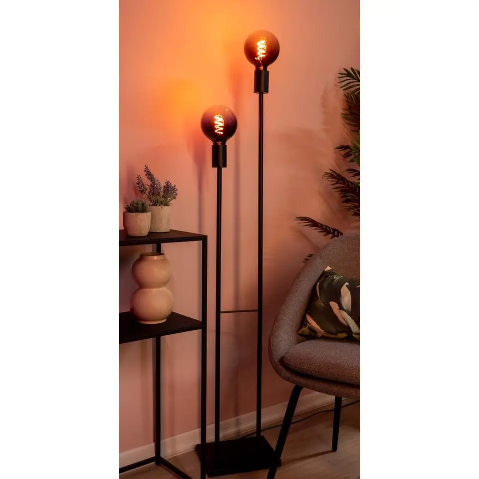 EGLO Valdemoro Vloerlamp - E27 - 110,5 cm - Zwart - Staal