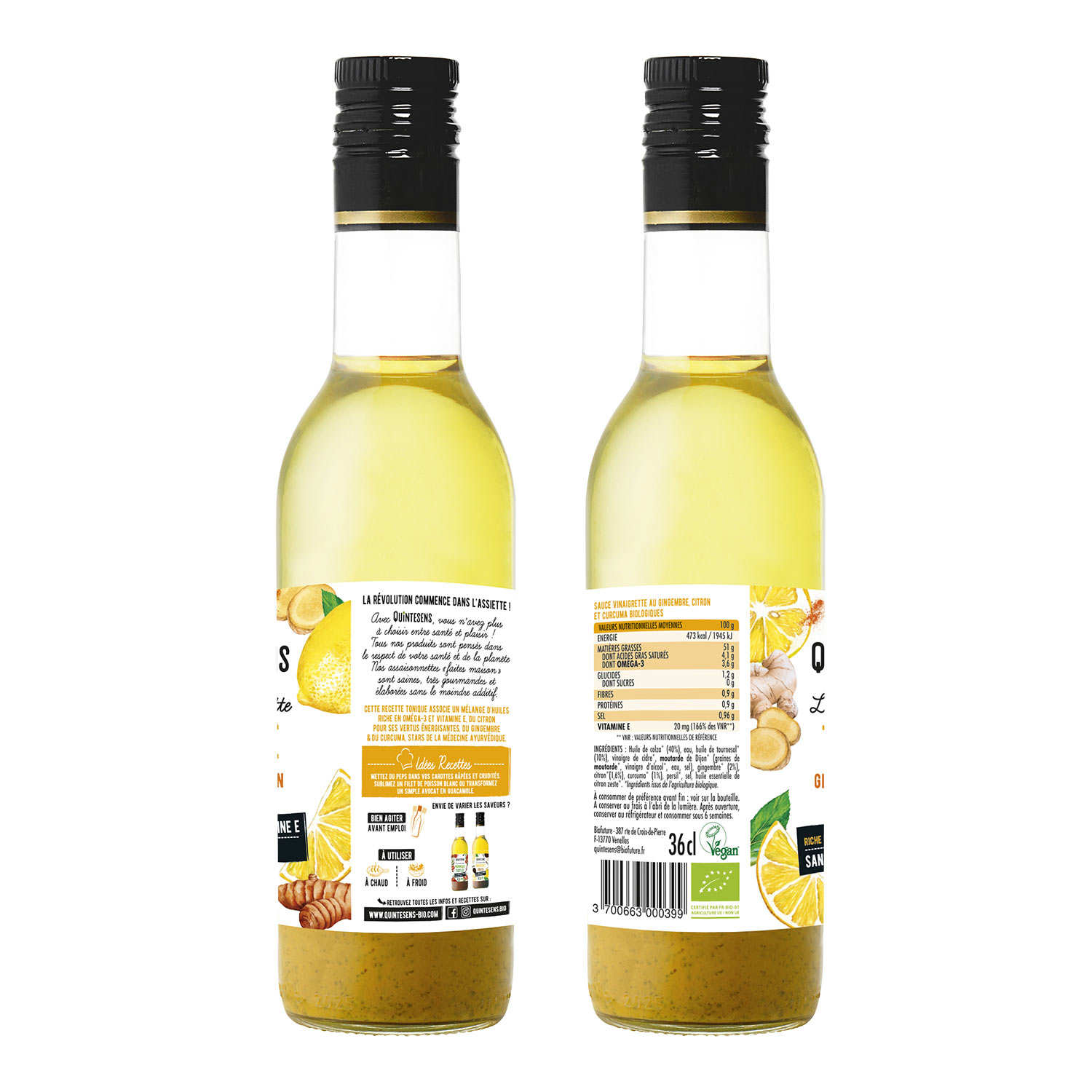 Vinaigrette bio tonique 100% naturelle sans émulsion