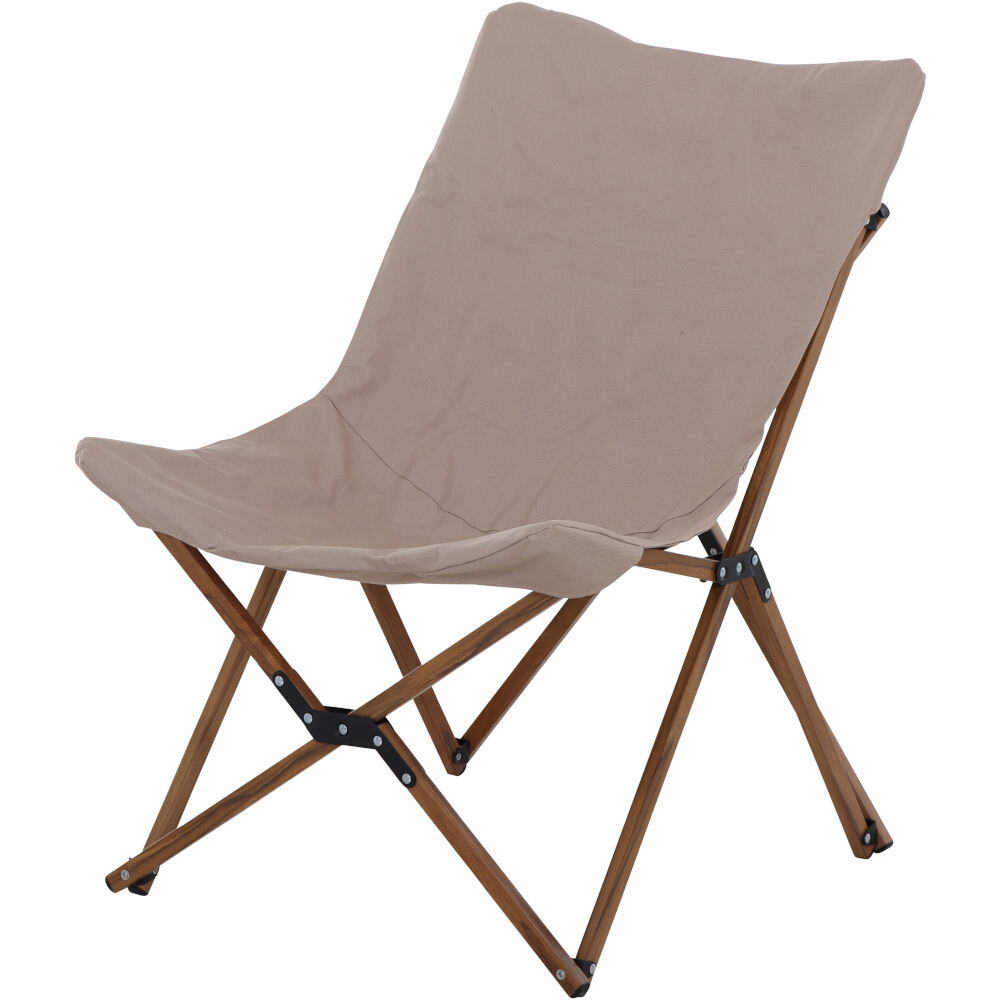 Campingstuhl TREND - beige-Holzoptik - mit Tragetasche