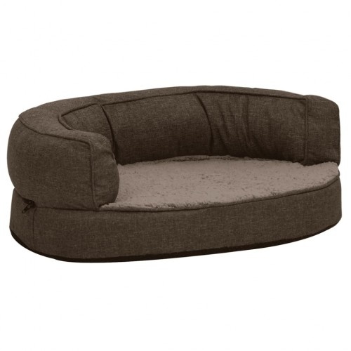 Sofá oval acolchoado para cães Vidaxl com almofada marrom