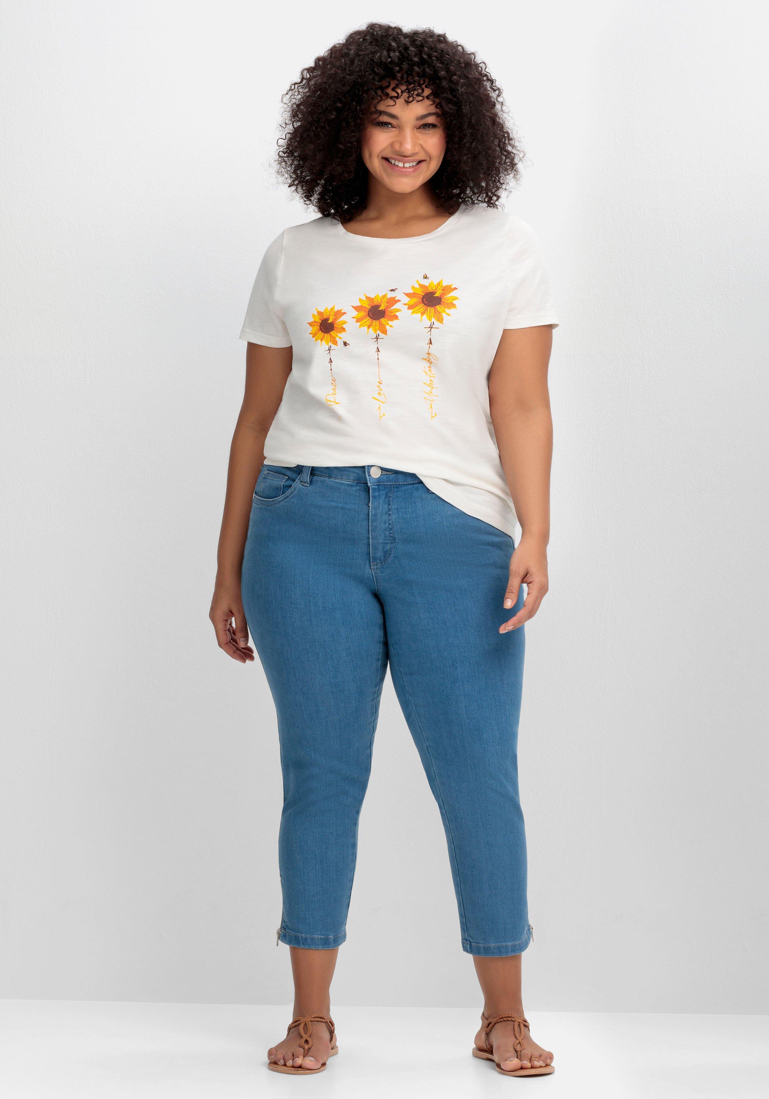 Shirt mit platziertem Blumendruck