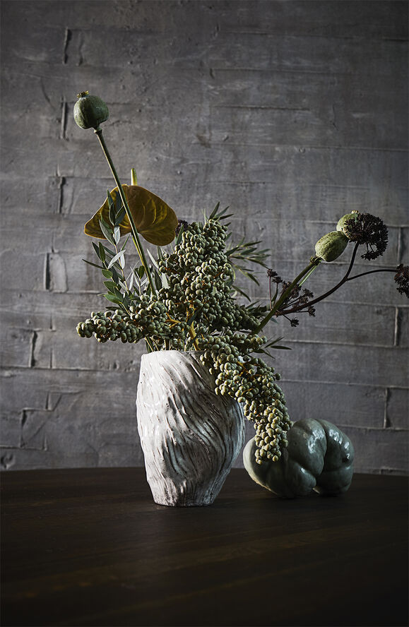 Muubs Mud Vase - Østers Beige & hvid