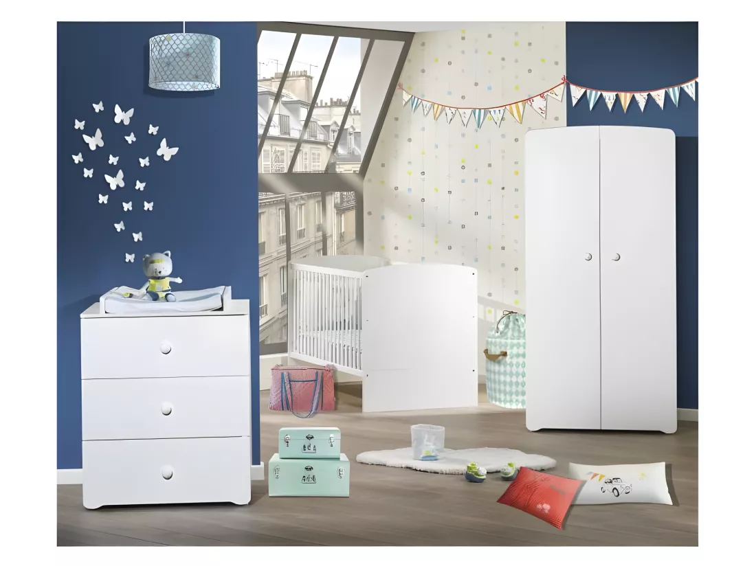 BABY PRICE New Basic Armoire Chambre bebe 2 Portes