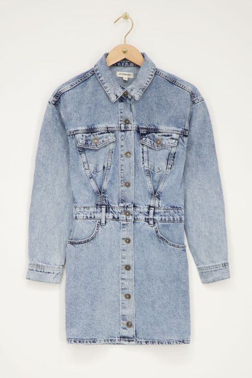Blauwe spijkerjurk button-up