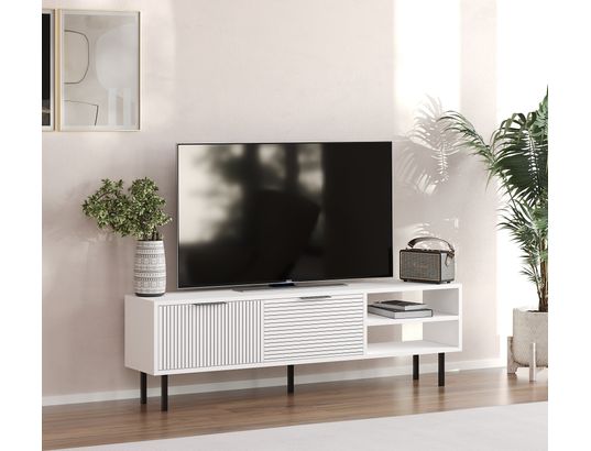 CONCEPT1 - Meuble TV Venus blanc 150 x 30 x h45 cm