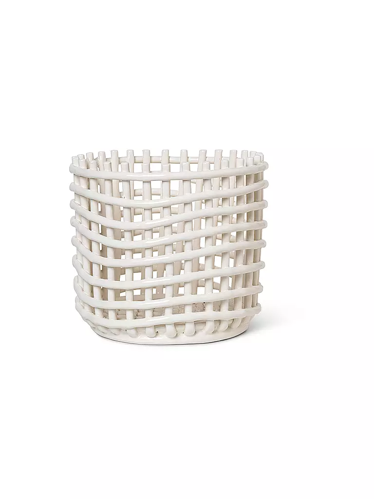 FERM LIVING Aufbewahrungskorb Keramik Large Off White weiss
