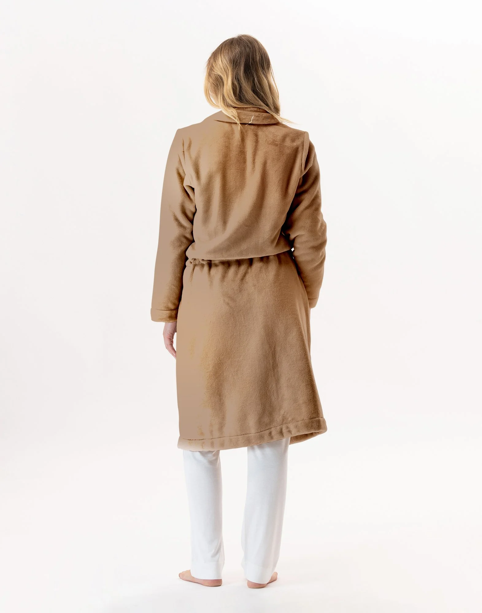 ESSENTIEL 853 - Veste zippée en peluche flanelle | Marron