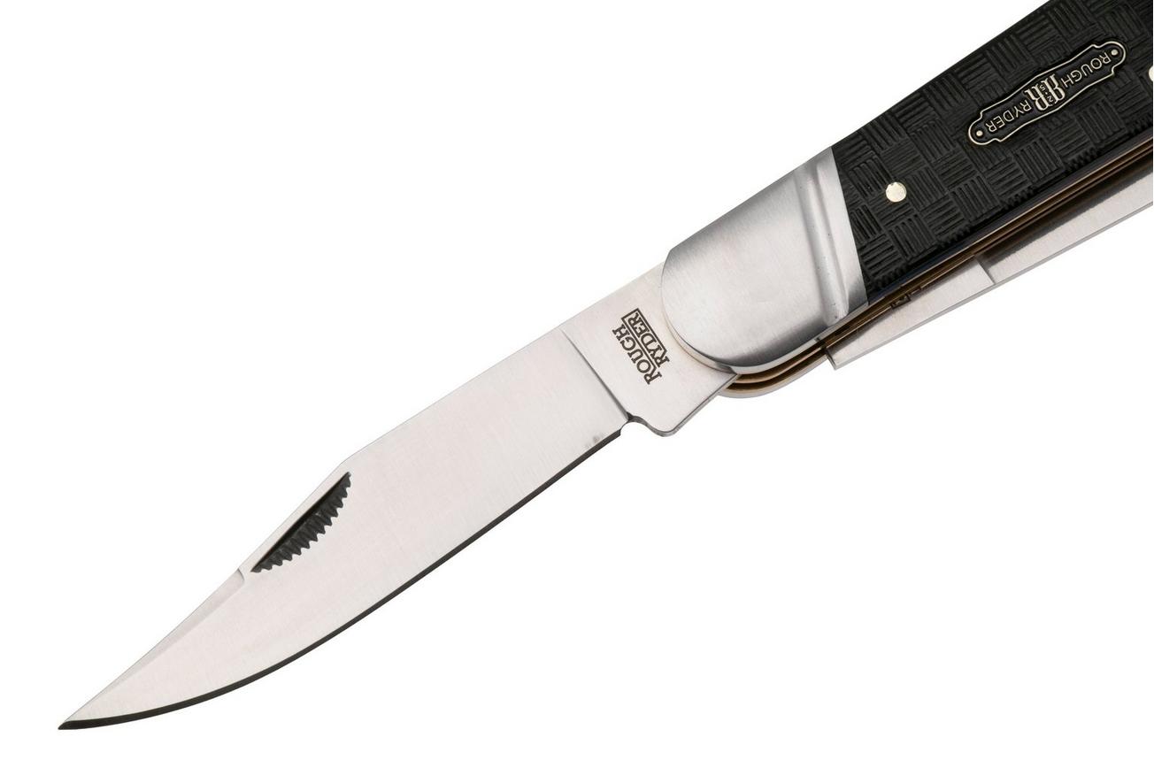 Rough Ryder Black Reserve One Arm Razor RR2568, Satin 440A, Textured Pakkawood, zakmes