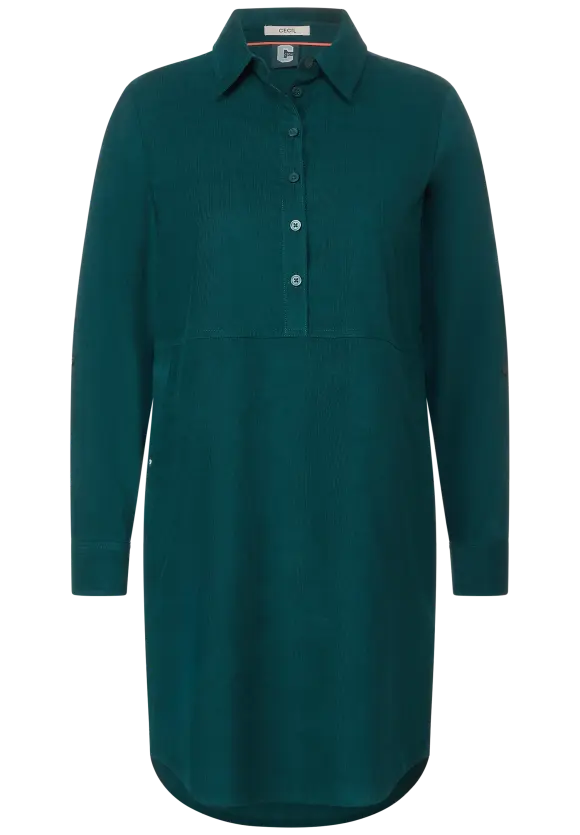 Babycord Kleid - deep lake green