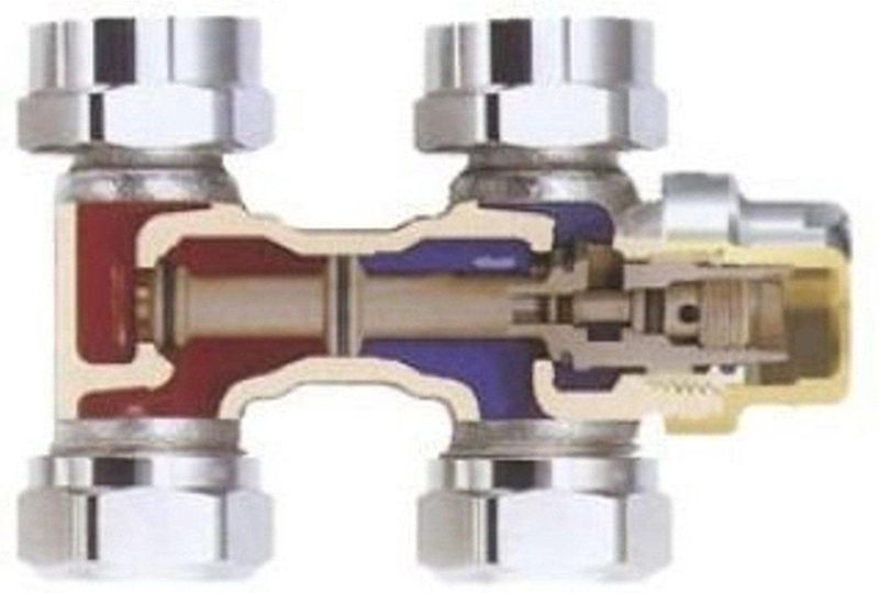 Heimeier - Vekolux Onderblok - 2 Pijps - 1/2 Inch - 50mm - Recht Voor Radiator