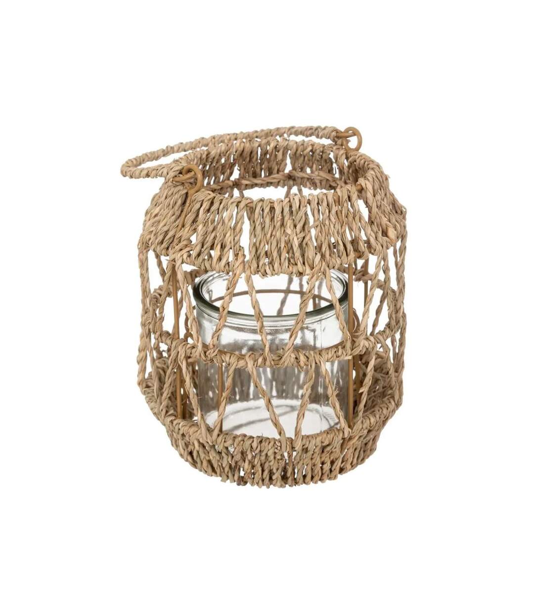Lanterne Déco en Rotin Muli 18cm Beige