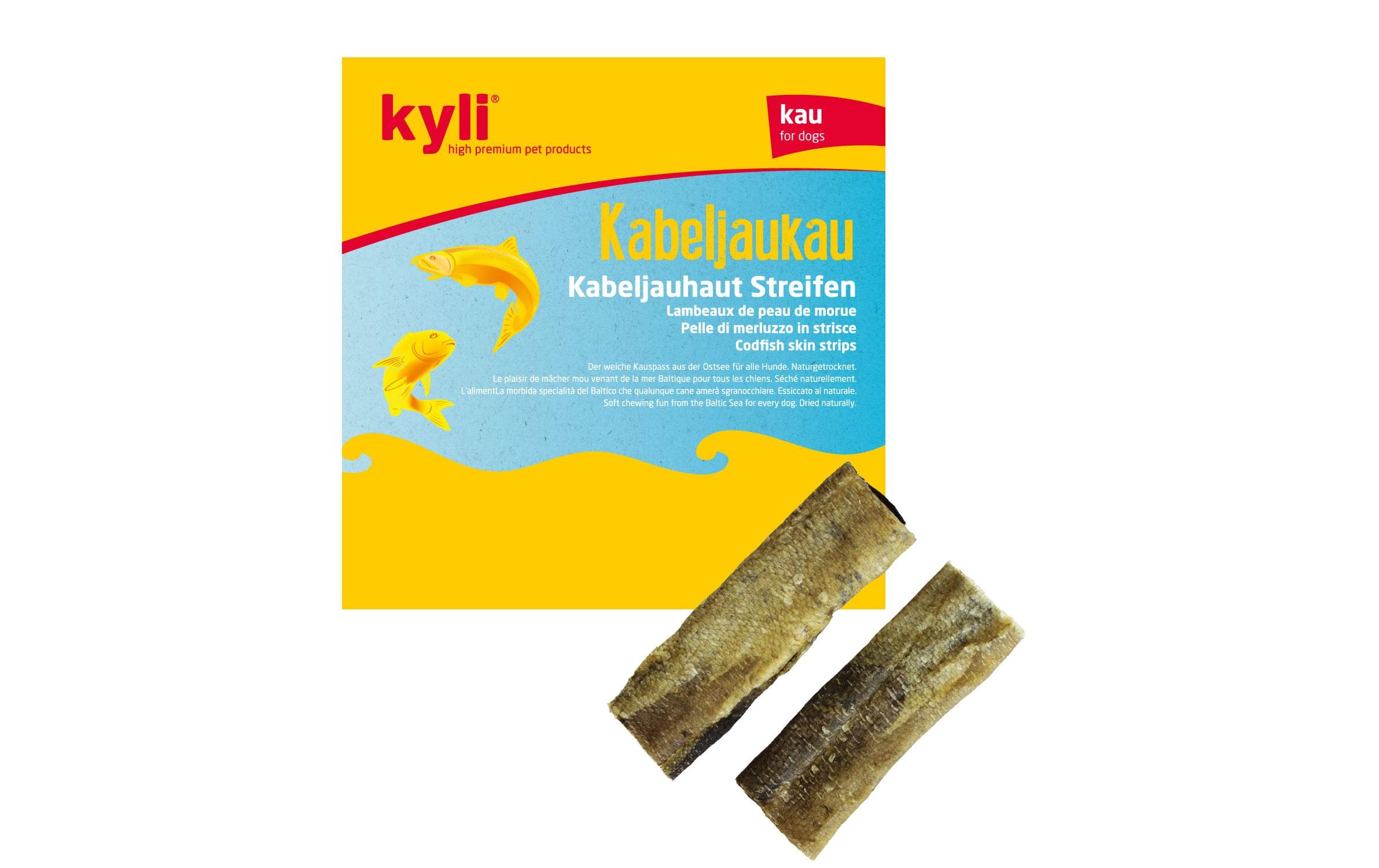 Kabeljauhaut Streifen, 100 gErgänzungsfuttermittel für Hunde