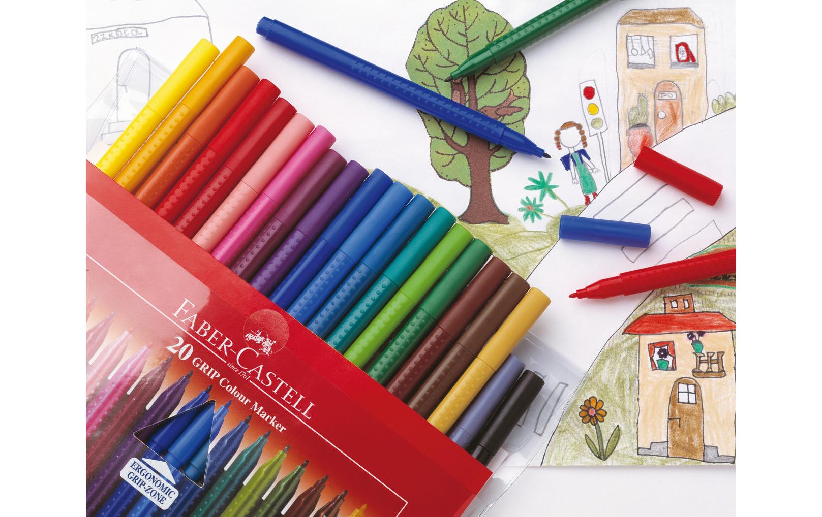 Filzstift Grip Colour Marker 20er KunststoffetuiFarbstiftset im 20er Etui